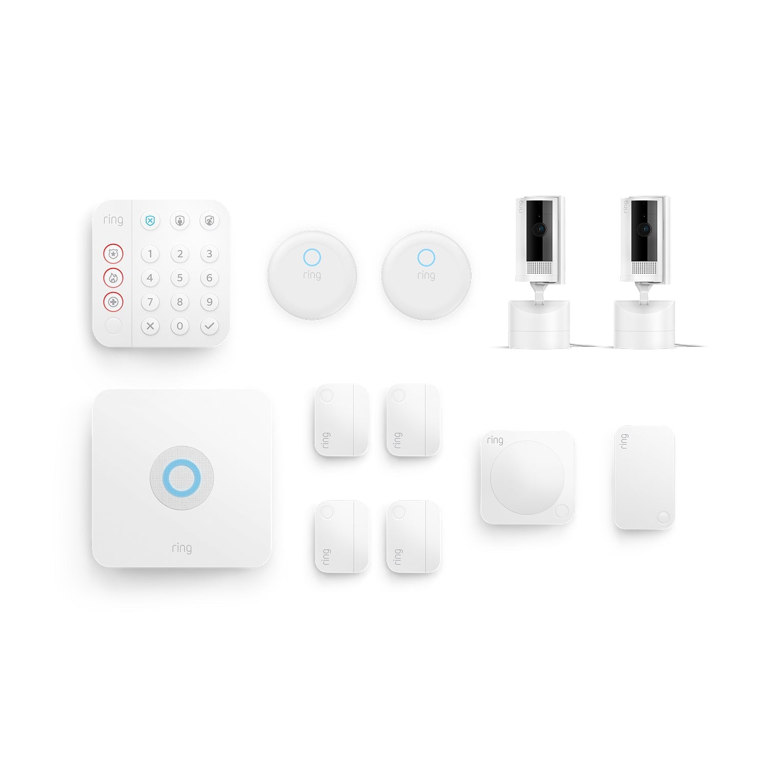 Inside Home Deluxe Kit (Pan-Tilt Indoor Cam, 2-Pack + Alarm Security Kit, 8-Piece + Alarm Flood & Freeze Sensor + Alarm Smoke and CO Listener)