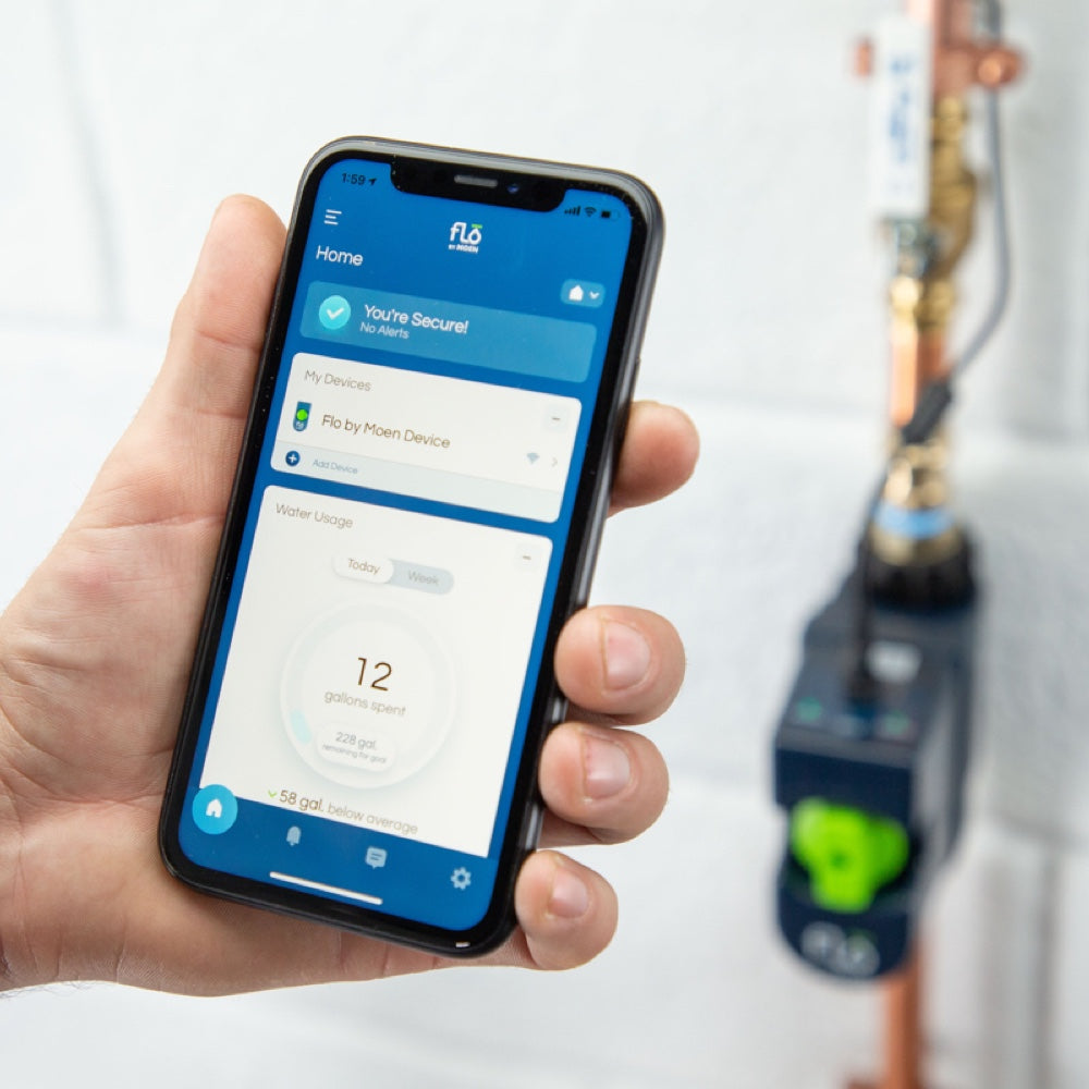 Flo by Moen 1-Inch Smart Water Shutoff (for Works with Ring)