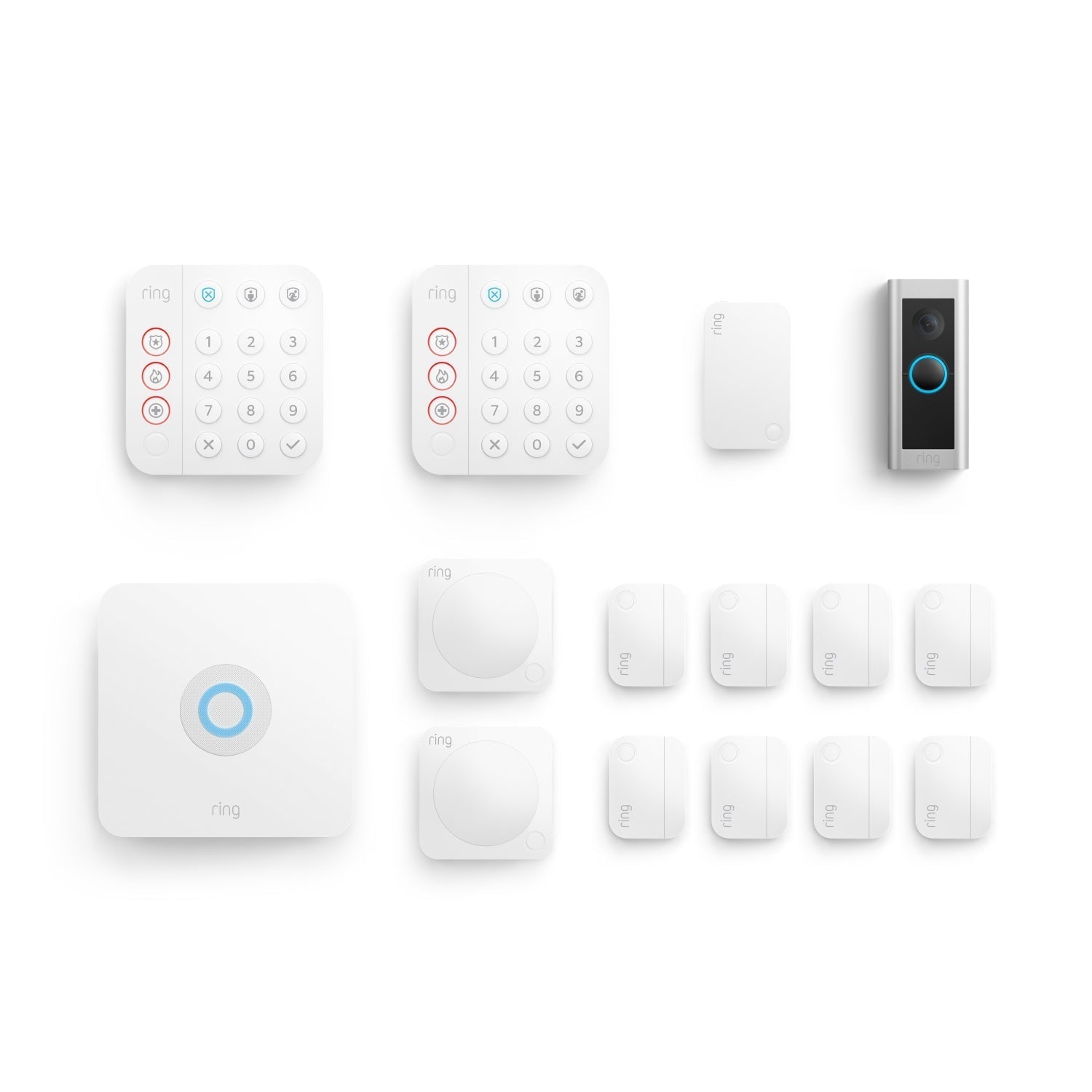 Protected Deluxe Kit (Wired Doorbell Pro &#40;Video Doorbell Pro 2&#41; + Alarm Security Kit, 14-Piece)