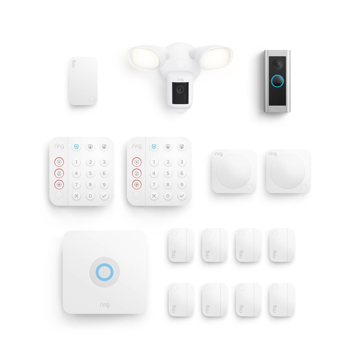 Whole Home Deluxe Kit (Wired Doorbell Pro &#40;Video Doorbell Pro 2&#41; + Floodlight Cam Wired Pro + Alarm Security Kit, 14-Piece)